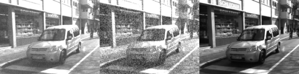 median filter on images.