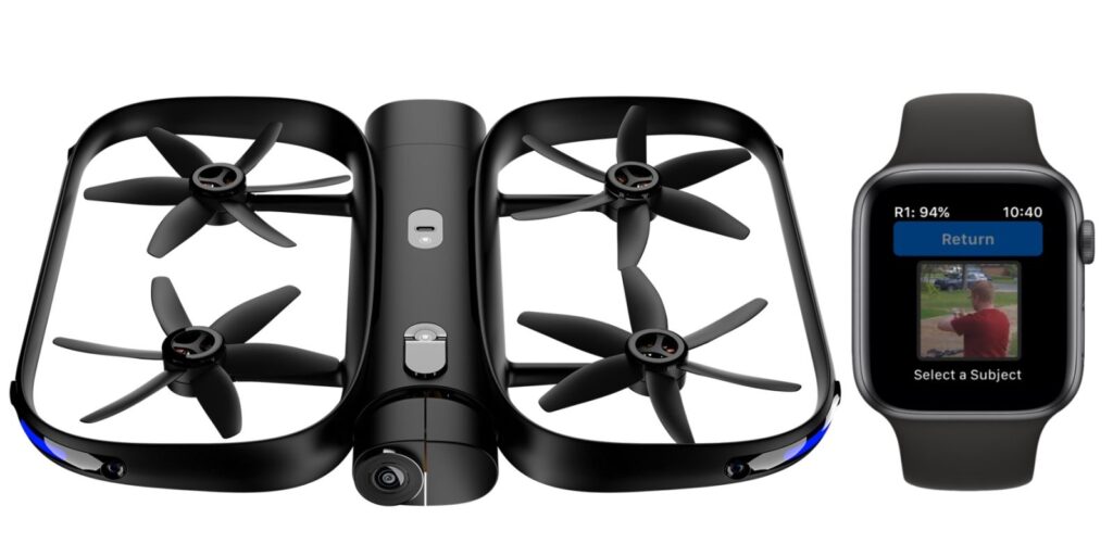skydio 2 intelligent drone controlled with an ios apple watch device