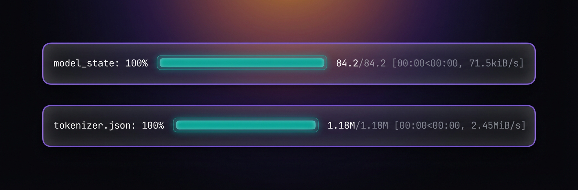 Download progress bars for model config