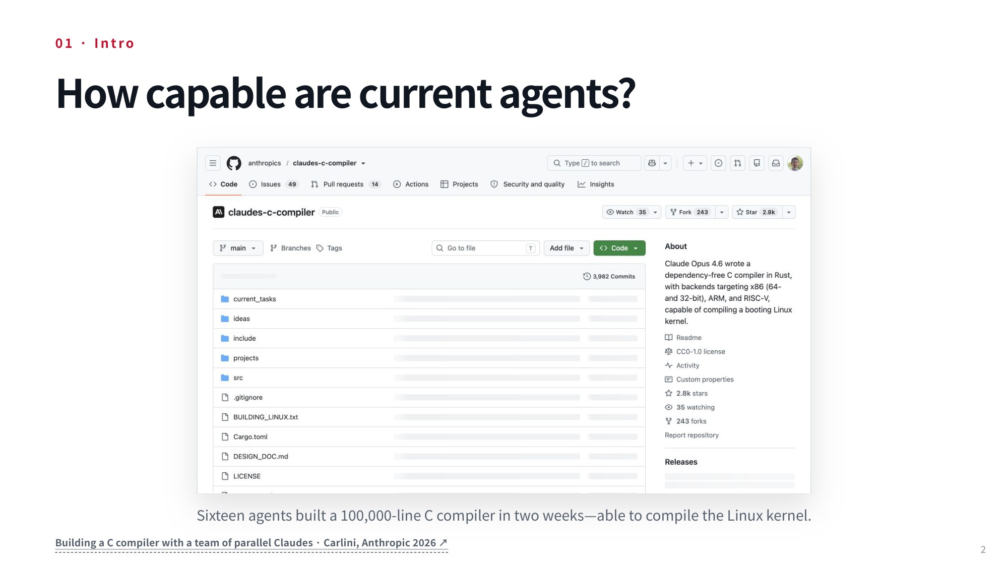 Lecture slide 2: How capable are current agents?