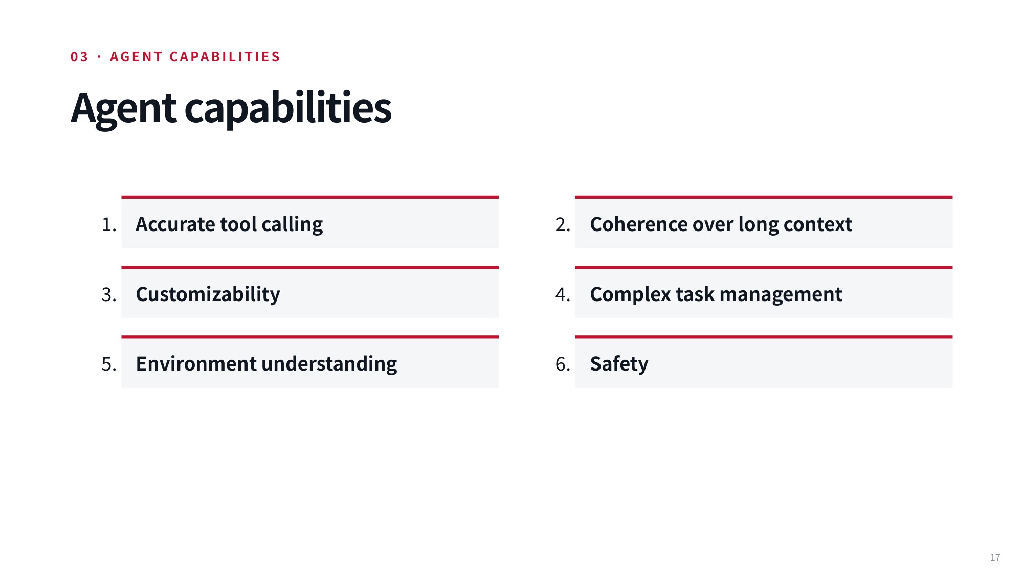 Lecture slide on agent capabilities