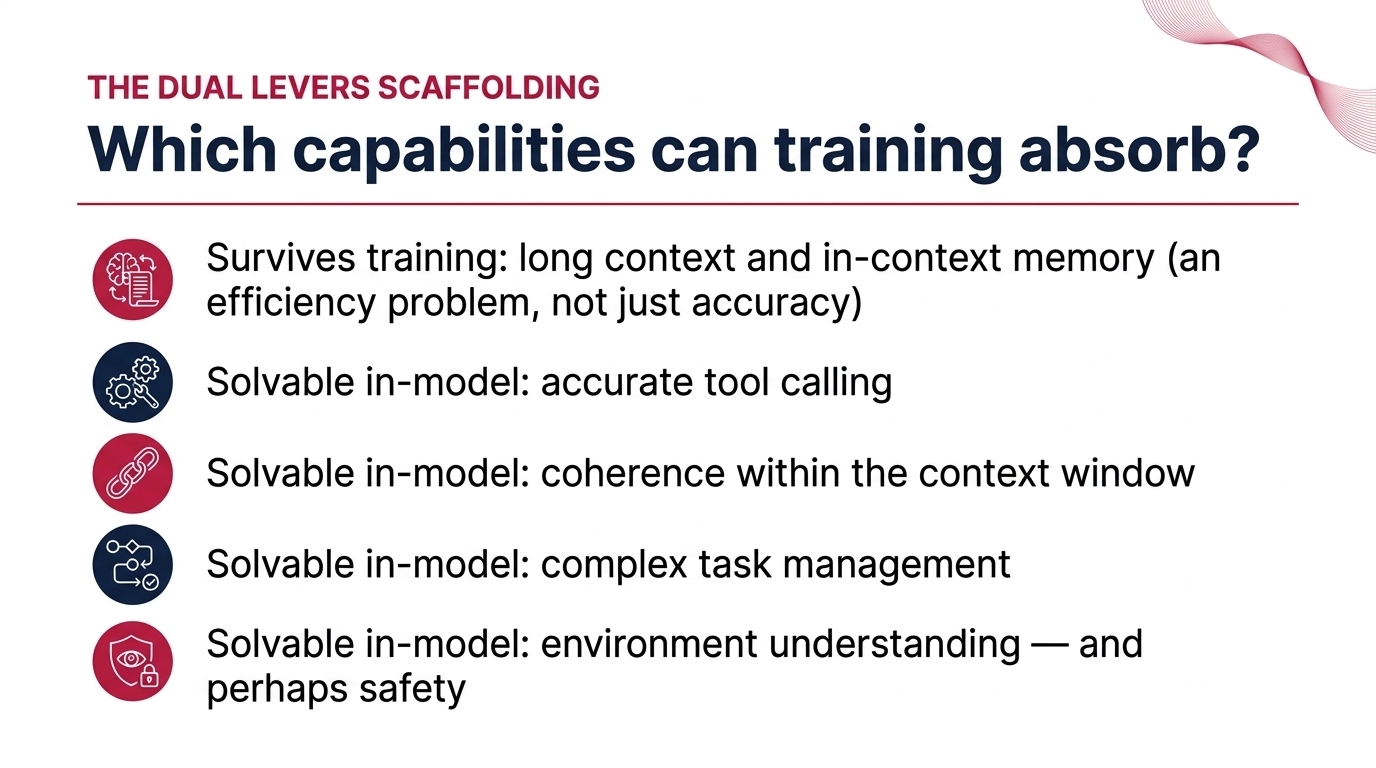 Which capabilities can training absorb?